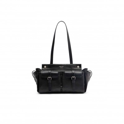 PRADA ROUTE LEATHER TOTE BAG (39*21*15cm)